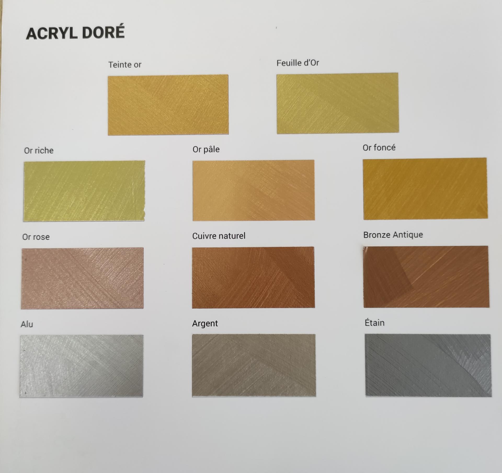 Déclinaison de ACRYL DORÉ