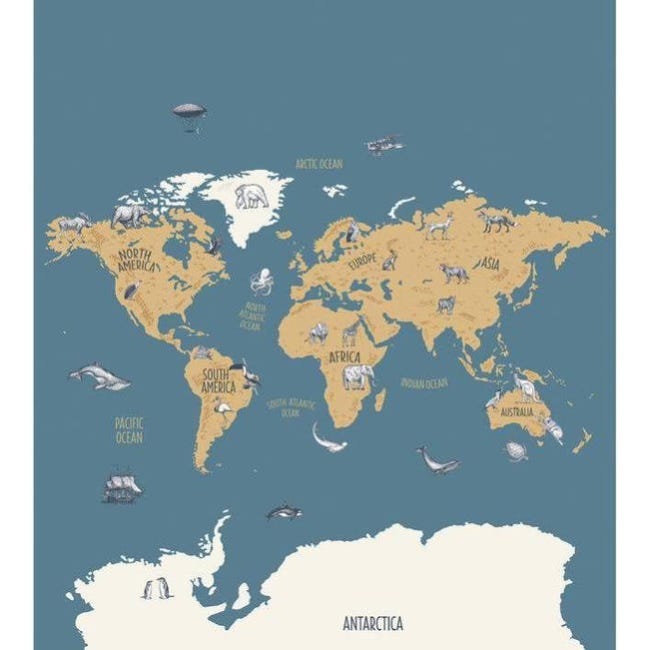 PANORAMIQUE WORLD MAP 2.5 X 2.8m